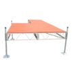 Patio Stationary Pipe Dock with brown aluminum decking