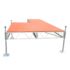 Patio Stationary Pipe Dock with brown aluminum decking