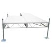 Patio Stationary Pipe Dock with gray aluminum decking