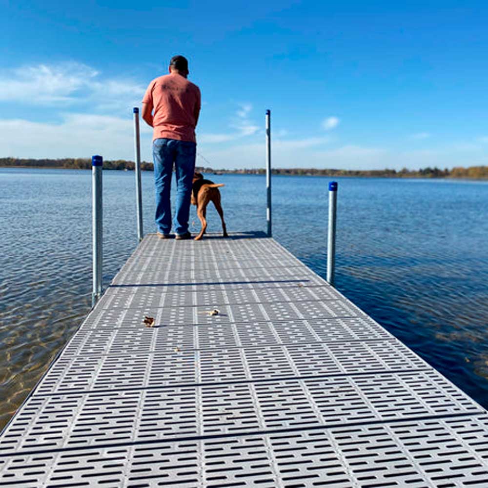 Low Profile Floating Dock straight with poly decking