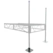 end of truss frame dock with two foot plates