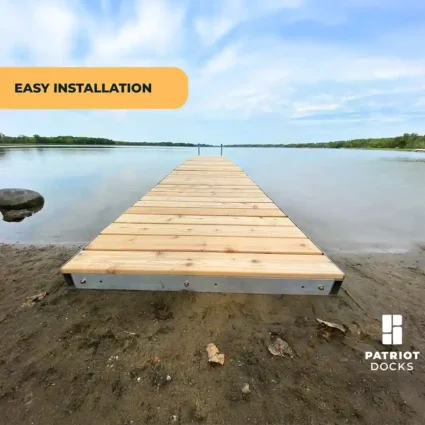 floating-straight-dock low profile floating dock with cedar decking straight