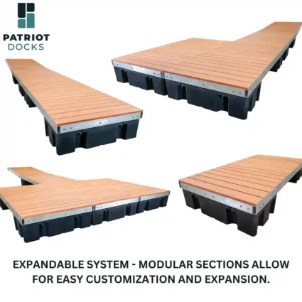 low-pro-dock-sections-patio-straight 4’x8’ Low Profile Floating Dock Section options