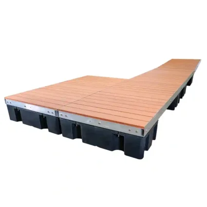 low-pro-patio-aluminium-brown low profile floating patio dock brown aluminum decking