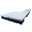 low profile floating patio dock gray aluminum decking