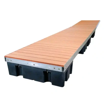 low-pro-straight-aluminium-brown low profile floating dock straight with brown aluminum decking