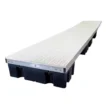 low profile floating dock straight with tan poly decking