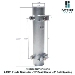 truss frame dock pipe sleeve with dimensions