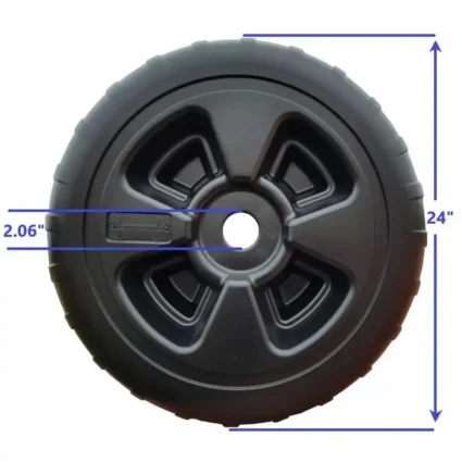 wheel-pic-2 24" poly dock wheel with 2" center hub